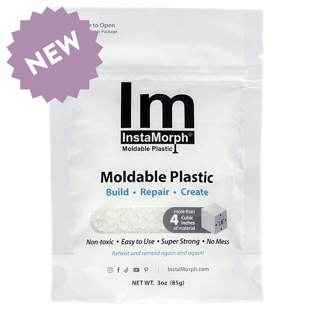 3oz White InstaMorph Moldable Plastic