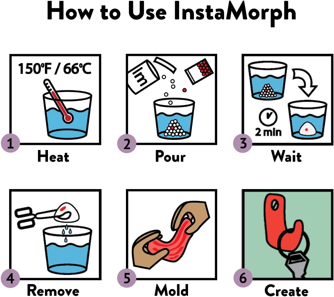 3oz Color Mixing InstaMorph Moldable Plastic Pigment Pack