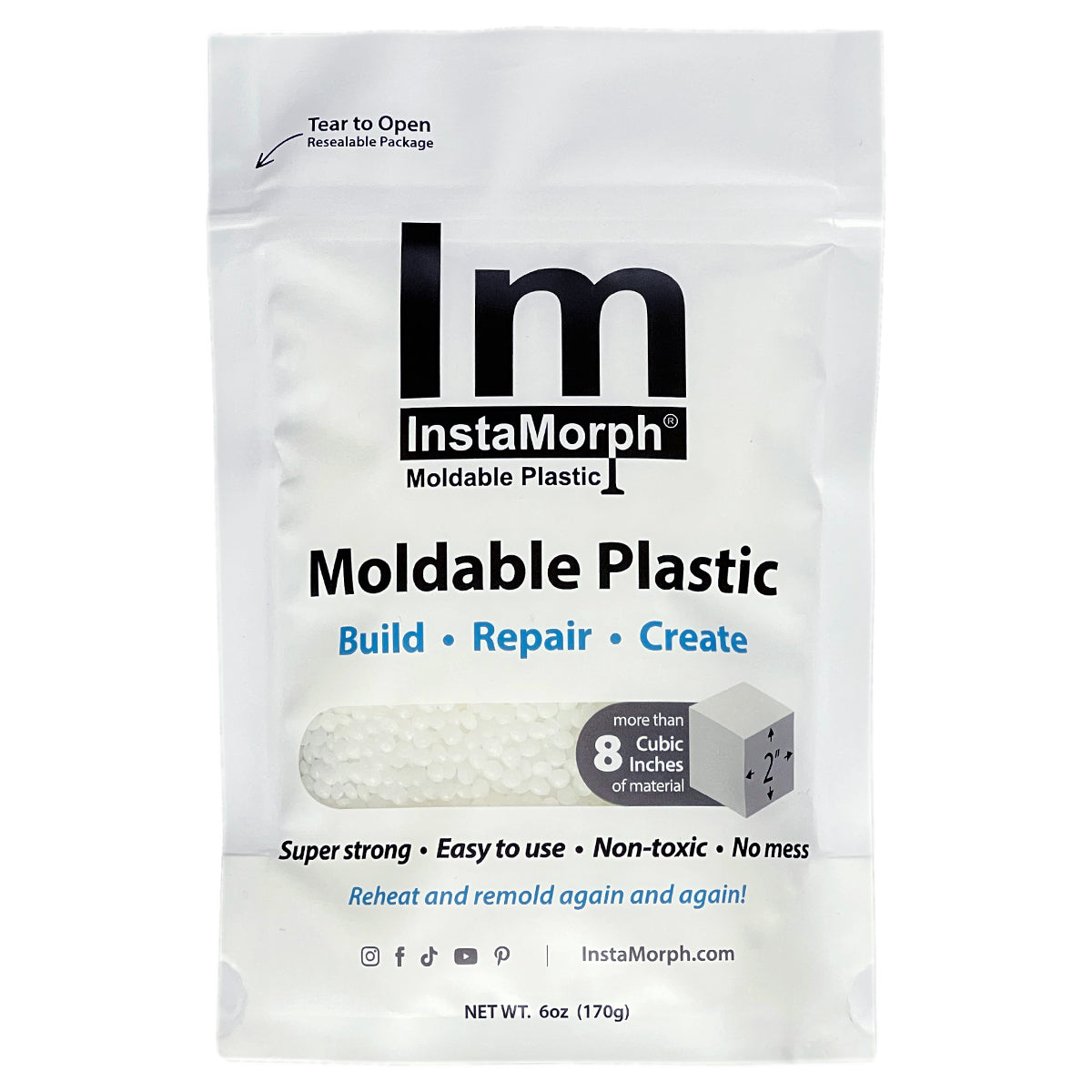 6oz White InstaMorph Moldable Plastic