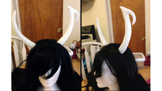Troll horns made for a wig costume shown. Horns made with InstaMorph moldable plastic.