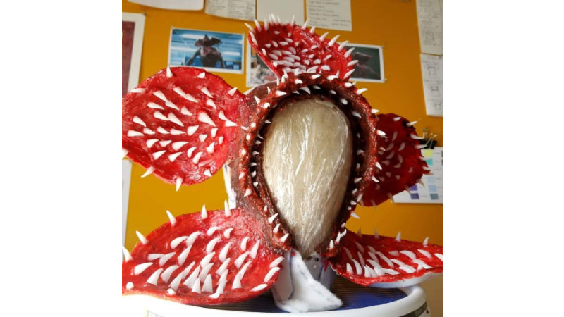 Stranger Things Demogorgon costume cosplay headpiece made with InstaMorph moldable plastic.