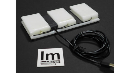 Three switch USB powered MIDI foot controller made out of InstaMorph moldable plastic.